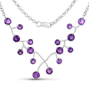 Bids.com 5.36 Carat Genuine Amethyst .925 Sterling Silver Necklace Necklaces White Smoke size 18.00