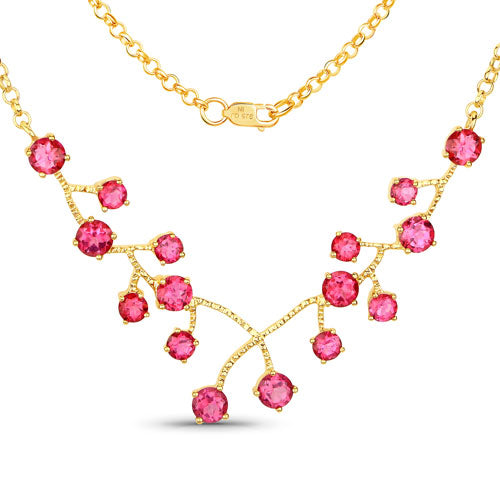 Bids.com 7.92 Carat Genuine Pink Topaz .925 Sterling Silver Necklace Necklaces White Smoke Default Title