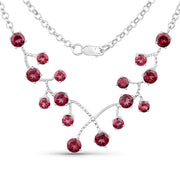 Bids.com 6.00 Carat Genuine Rhodolite Garnet .925 Sterling Silver Necklace Necklaces White Smoke size 18.00