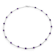 Bids.com 6.12 Carat Genuine Amethyst .925 Sterling Silver Necklace Necklaces White Smoke size 18.00,size 20.00,size 32.00