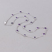 Bids.com 6.12 Carat Genuine Amethyst .925 Sterling Silver Necklace Necklaces Gray size 18.00,size 20.00,size 32.00