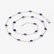 Bids.com 6.12 Carat Genuine Amethyst .925 Sterling Silver Necklace Necklaces White Smoke size 18.00,size 20.00,size 32.00