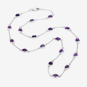 Bids.com 6.12 Carat Genuine Amethyst .925 Sterling Silver Necklace Necklaces White Smoke size 18.00,size 20.00,size 32.00