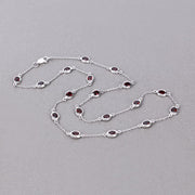 Bids.com 8.10 Carat Genuine Garnet .925 Sterling Silver Necklace Necklaces Gray size 18.00