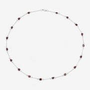 Bids.com 8.10 Carat Genuine Garnet .925 Sterling Silver Necklace Necklaces White Smoke size 18.00