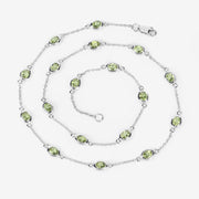 Bids.com 6.30 Carat Genuine Peridot .925 Sterling Silver Necklace Necklaces White Smoke size 18.00
