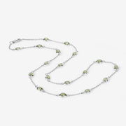 Bids.com 6.30 Carat Genuine Peridot .925 Sterling Silver Necklace Necklaces White Smoke size 18.00