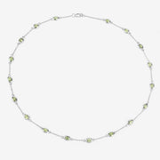 Bids.com 6.30 Carat Genuine Peridot .925 Sterling Silver Necklace Necklaces White Smoke size 18.00
