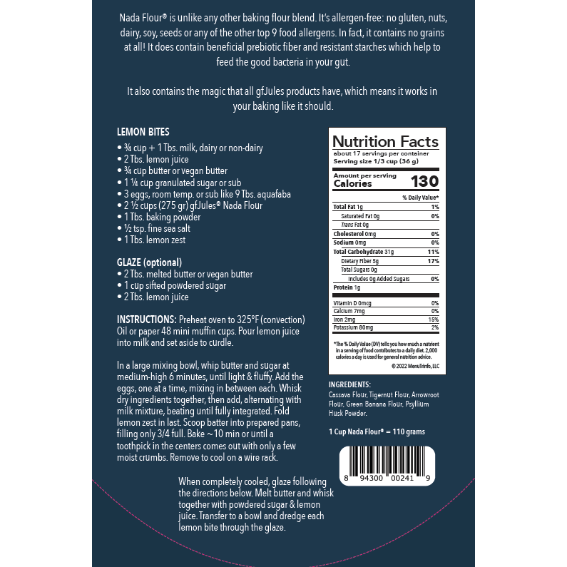 gfJules gfJules NADA Flour Food Items Dark Slate Gray Pack of 1,Pack of 4,Case of 12