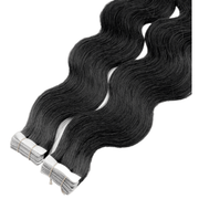 VIP Extensions Narcia Remy Siberian Body Wave Tape - 24" Hair Extension White Smoke 1B NATURAL BLACK