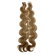 VIP Extensions Narcia Remy Siberian Body Wave Tape - 24" Hair Extension White Smoke 1 - Black,1B NATURAL BLACK,2 Dark Brown,4 Medium Brown,613/12,613/27,L26,WHITE,GREY,SILVER,P4/27,8/22