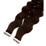 VIP Extensions Narcia Remy Siberian Body Wave Tape - 24" Hair Extension White Smoke 2 Dark Brown