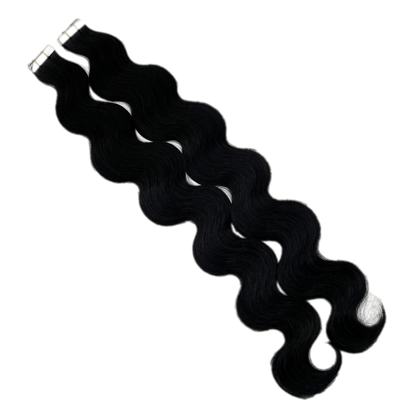 VIP Extensions Narcia Remy Siberian Body Wave Tape - 24" Hair Extension White Smoke 1 - Black,1B NATURAL BLACK,2 Dark Brown,4 Medium Brown,613/12,613/27,L26,WHITE,GREY,SILVER,P4/27,8/22