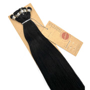 VIP Extensions Narcia Remy Siberian Hand Tied Weft 22" (100g) Hair Extension White Smoke Silky Straight /1 Jet  Black
