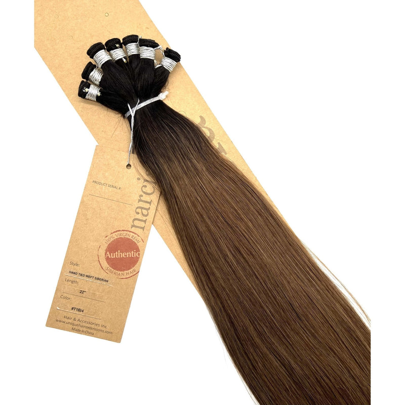 VIP Extensions Narcia Remy Siberian Hand Tied Weft 22" (100g) Hair Extension White Smoke Silky Straight / T1B/4