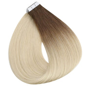 VIP Extensions Narcia Remy Siberian - Tape - 24" Hair Extension White Smoke Ombre 3/8/613 Brown Ombre Bleach Blonde