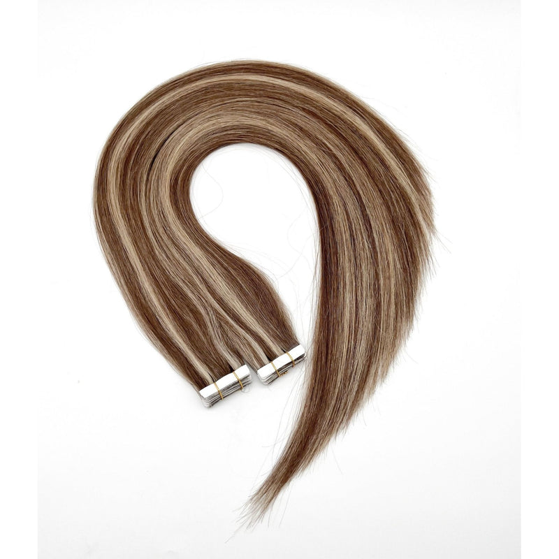 VIP Extensions Narcia Remy Siberian - Tape - 24" Hair Extension White Smoke P6/22 - Brown / Light Blonde