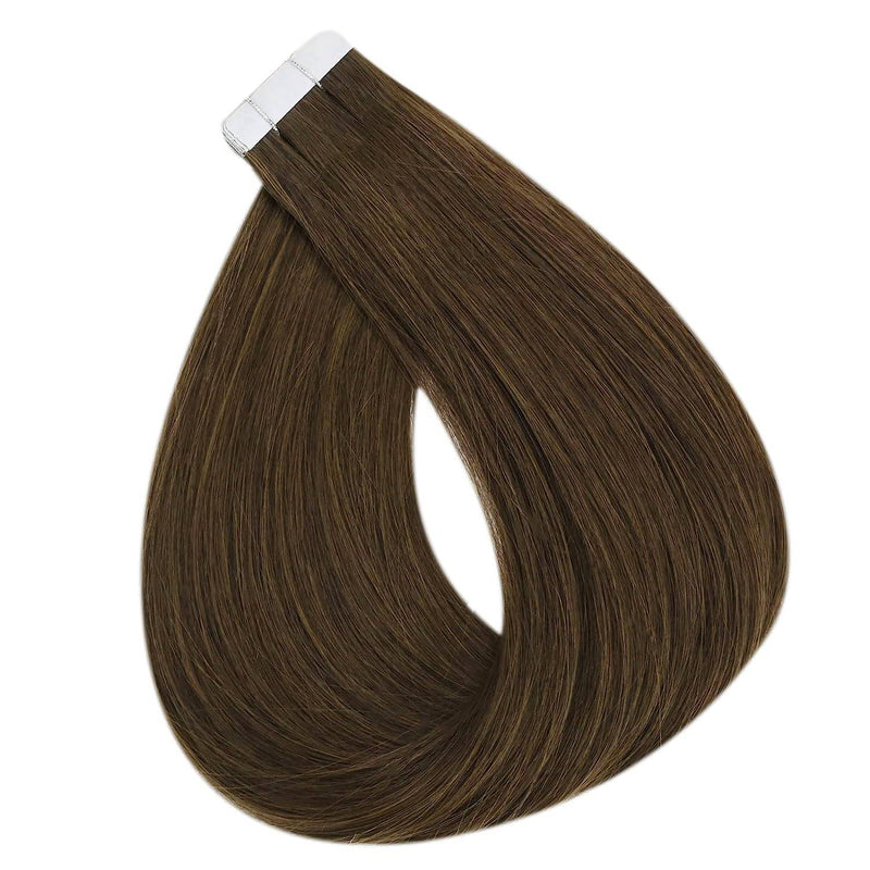VIP Extensions Narcia Remy Siberian - Tape - 24" Hair Extension White Smoke 4 - Medium Brown