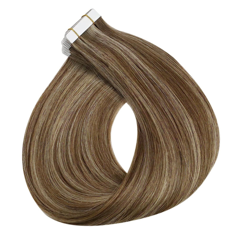 VIP Extensions Narcia Remy Siberian - Tape - 24" Hair Extension White Smoke P8/22 Ash Brown/ Light Blonde