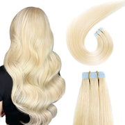 VIP Extensions Narcia Remy Siberian - Tape - 24" Hair Extension White Smoke L613 Platinum Blonde
