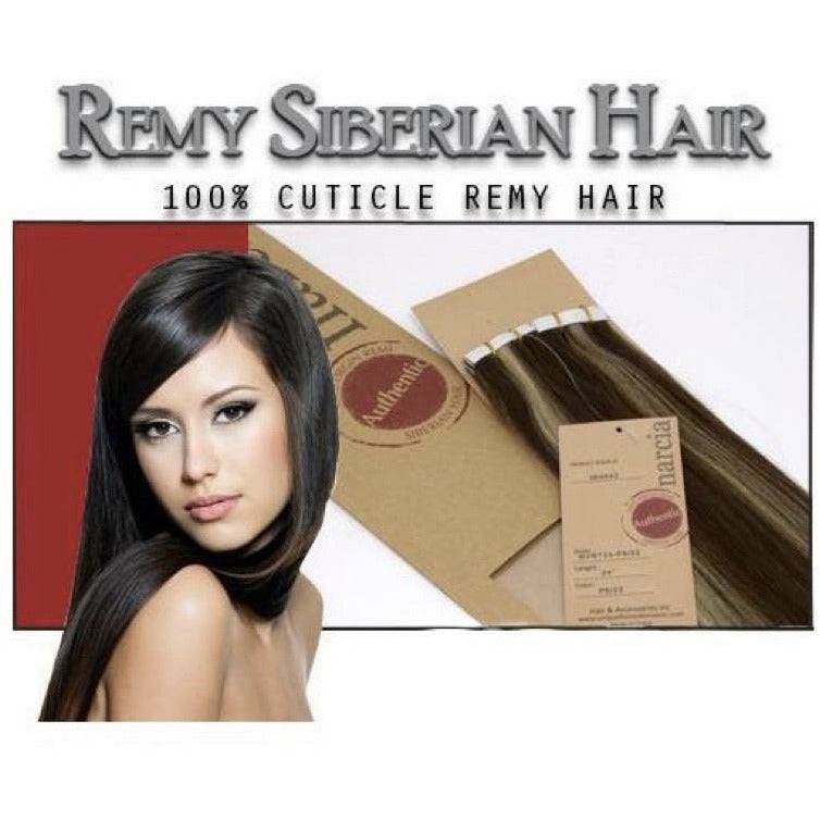 VIP Extensions Narcia Remy Siberian - Tape - 24" Hair Extension White Smoke P14/60A/30M Blonde/Bleached/Auburn,P4/14/30M Brown/Blonde/Auburn,P6/16 - Brown / Ash Blonde,02/613