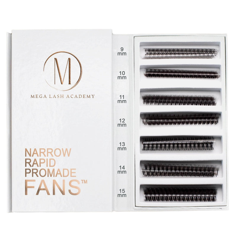 Mega Lash Academy Narrow 10D Rapid Promade Fans® - 1050 Fans Promade Fans Lavender 0.03 / C / Mixed 9-15 mm,0.03 / CC / Mixed 9-15 mm,0.03 / D / Mixed 9-15 mm