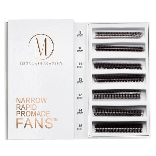 Mega Lash Academy Narrow 10D Rapid Promade Fans® - 1050 Fans Promade Fans Lavender 0.03 / C / Mixed 9-15 mm,0.03 / CC / Mixed 9-15 mm,0.03 / D / Mixed 9-15 mm