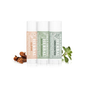 Ora's Amazing Herbal Natural Lip Balm 3 Pack, Clove, Basil Rosemary, Unscented White Smoke