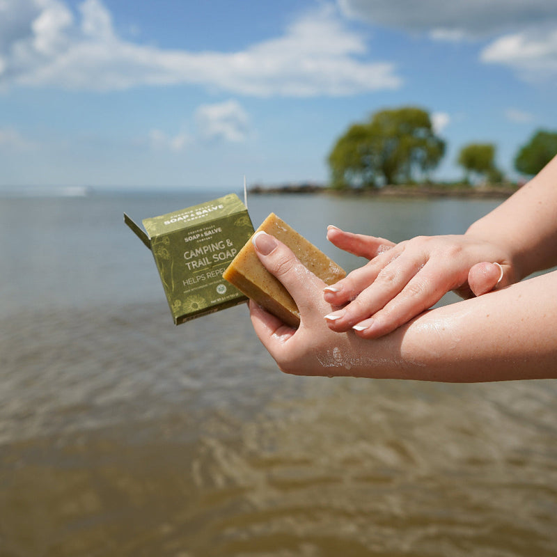 Chagrin Valley Soap & Salve Natural Soap: Camping & Trail Bar Soap Dark Olive Green 3.5 oz Bar