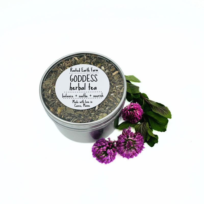 Rooted Earth Farm + Apothecary Goddess Herbal Tea Tin Herbal Teas White Smoke
