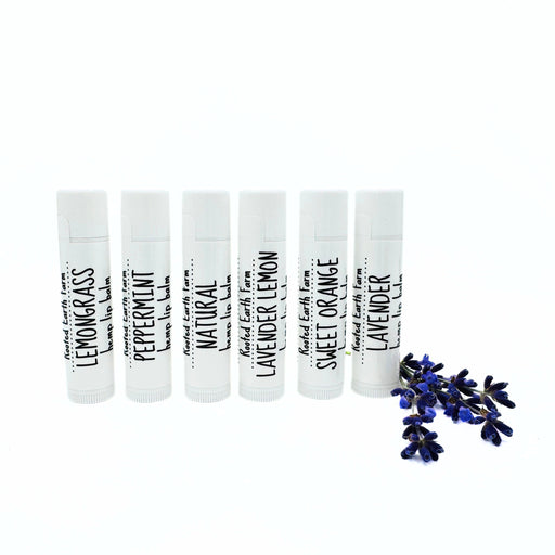 Rooted Earth Farm + Apothecary Natural Lip Balm Lip Balms + Tints White Smoke Lemongrass,peppermint,unscented,lavender,sweet orange,lavender lemon,3 peppermint,3 unscented,3 lemongrass,3 sweet orange,3 lavender,3 - mixed scents,3 lavender lemon