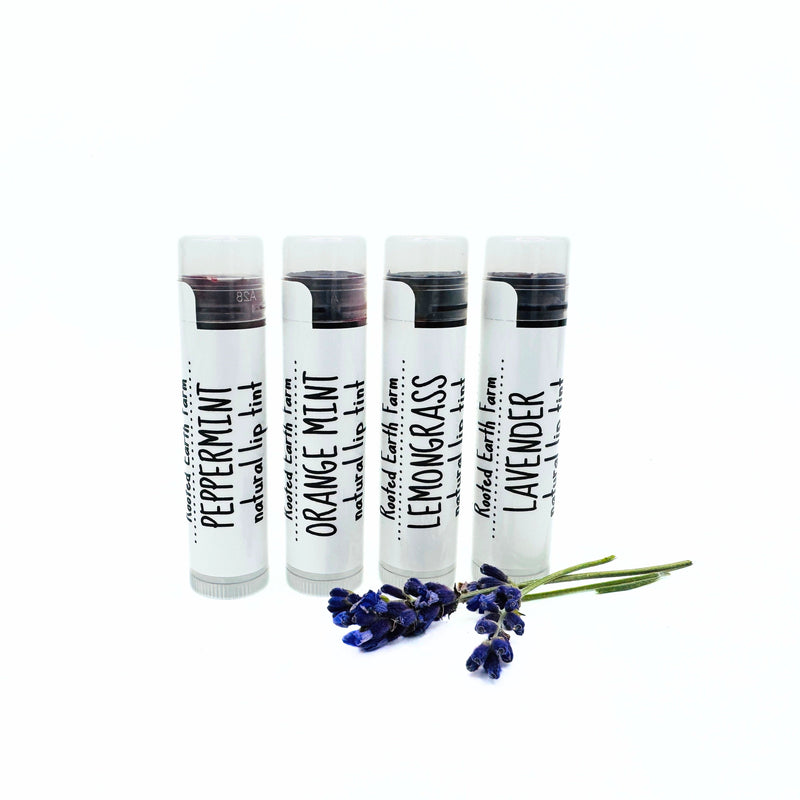 Rooted Earth Farm + Apothecary Botanical Lip Tint Lip Balms + Tints White Smoke peppermint,3 peppermint,orange mint,3 orange mint,lavender,3 lavender,lemongrass,3 lemongrass