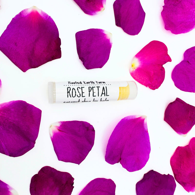 Rooted Earth Farm + Apothecary Rose Petal Lip Balm Lip Balms + Tints White Smoke 1 lip balm,3 lip balms