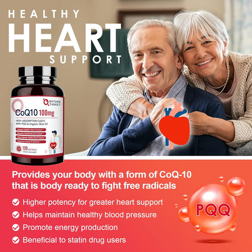 Nature Target CoQ10 Softgel, 100mg, 120 Softgels CoQ10 Rosy Brown