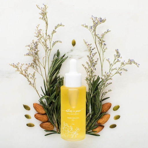 Athar'a Pure Neem Healing Oil for Skin, Hair and Nails (100% Natural, Vegan) Face, Hair Beige
