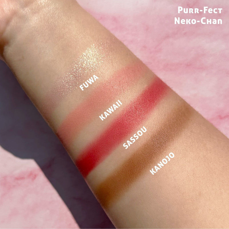 Rude Cosmetics Manga Collection Face Palette Face Palette Tan Clever Kirei-Sama,Purr-fect Neko-Chan,Rebel Rudeko,Sweetheart Sawa-Chan