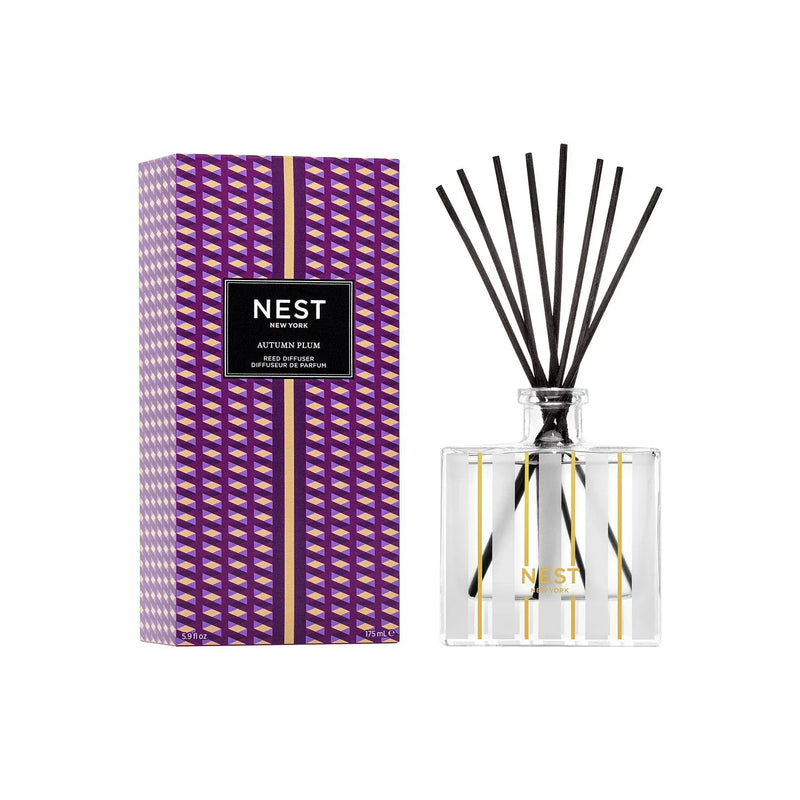 Nava Beauty Nest New York Autumn Plum Reed Diffuser 5.9 OZ White Smoke