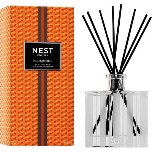 Nava Beauty Nest New York Pumpkin Chai Reed Diffuser 5.9 OZ White Smoke