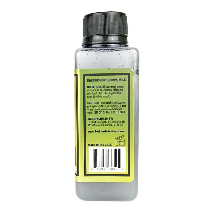 Lockhart's Authentic Barbershop Goon's Milk! Aftershave Splash Artisan Soaps Dark Khaki