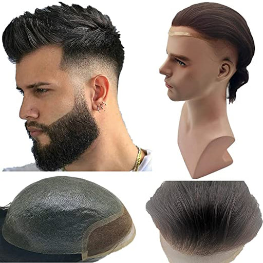 VIP Extensions VIP Extensions BIO Style Men's Toupee, 100% Human Hair Wig White Smoke 1
