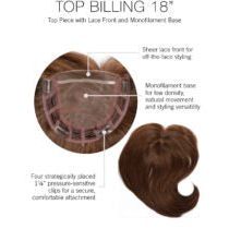 VIP Extensions Top Billing 18" Hair Topper Hair Topper White Smoke RL1 BLACK,RL2/4 Off Black,RL4/6 Black Coffee,RL10/12 Sunlit Chestnut,RL11/25  Golden Walnut,RL12/16  Honey Toast,RL16/88  Pale Golden Honey,19/23 Biscuit,RL56/60 Silver,SS4/10  Iced Java,SS8/12  Iced Mocha,SS8/29 HAZELNUT,10/22SS Shaded Iced,SS9/24 SHADED