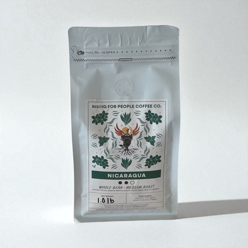 Rising For People Coffee Co. Nicaragua Coffee Roast — Medium Roast Whole Bean Coffee Coffee Light Gray 1 LB / Whole Bean,1 LB / Espresso,2 LB / Whole Bean,2 LB / Standard,2 LB / Espresso