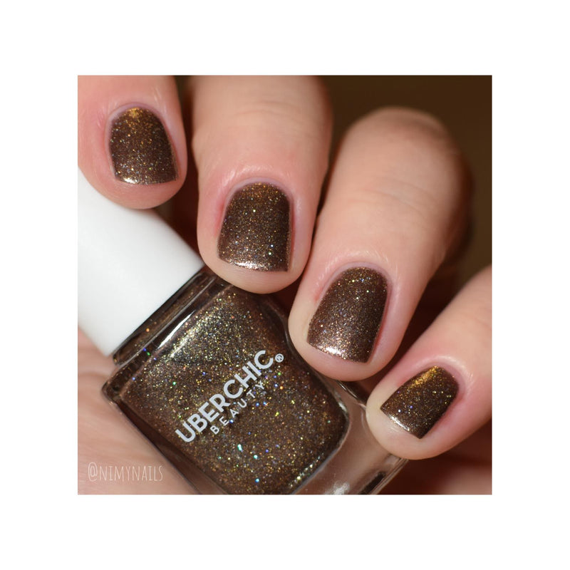 UberChic Beauty Celtic Queen - Holographic Polish Regular Polish Dark Olive Green