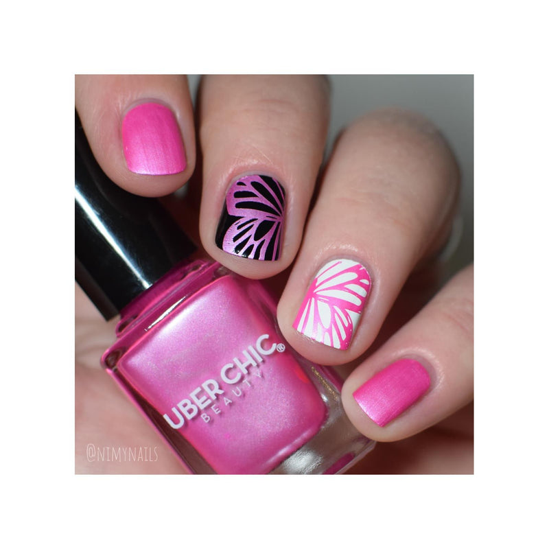 UberChic Beauty Butterflies Stamping Plate Rosy Brown