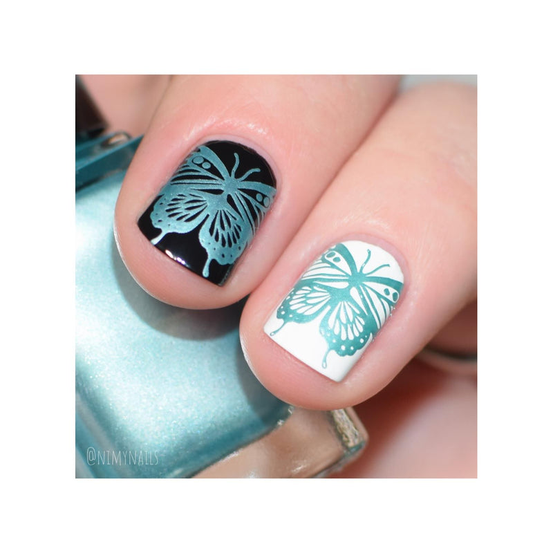 UberChic Beauty Butterflies Stamping Plate Gray