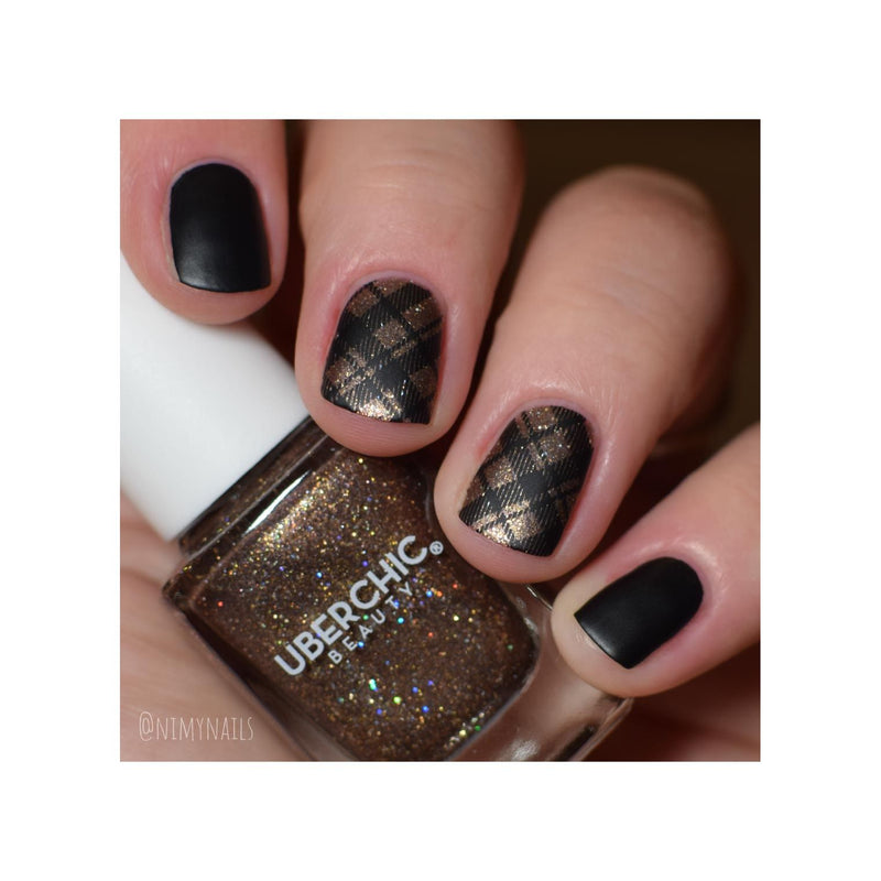 UberChic Beauty Pretty In Plaid-04 Stamping Plate Dim Gray