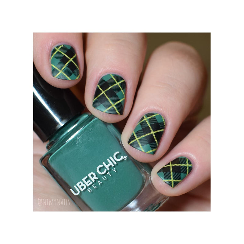 UberChic Beauty Pretty In Plaid-04 Stamping Plate Dark Slate Gray