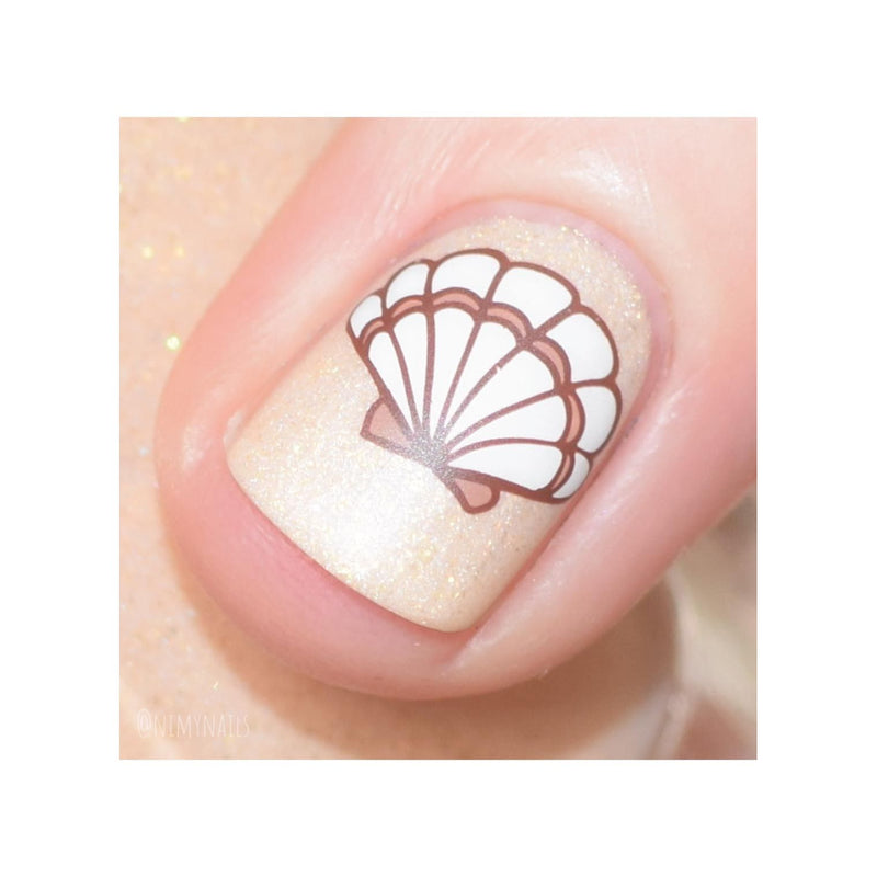 UberChic Beauty Seashells Aplenty Stamping Plate Pink