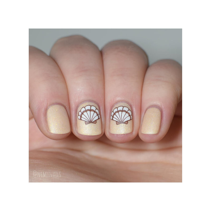 UberChic Beauty Seashells Aplenty Stamping Plate Rosy Brown