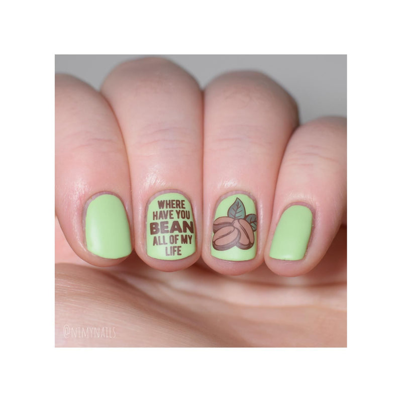 UberChic Beauty Better With Coffee Stamping Plate Rosy Brown